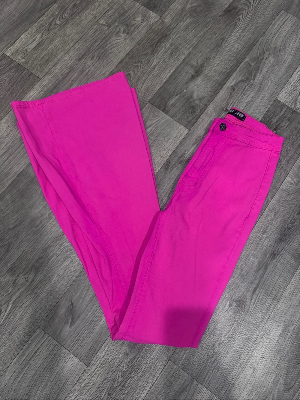 Hot pink flared pants